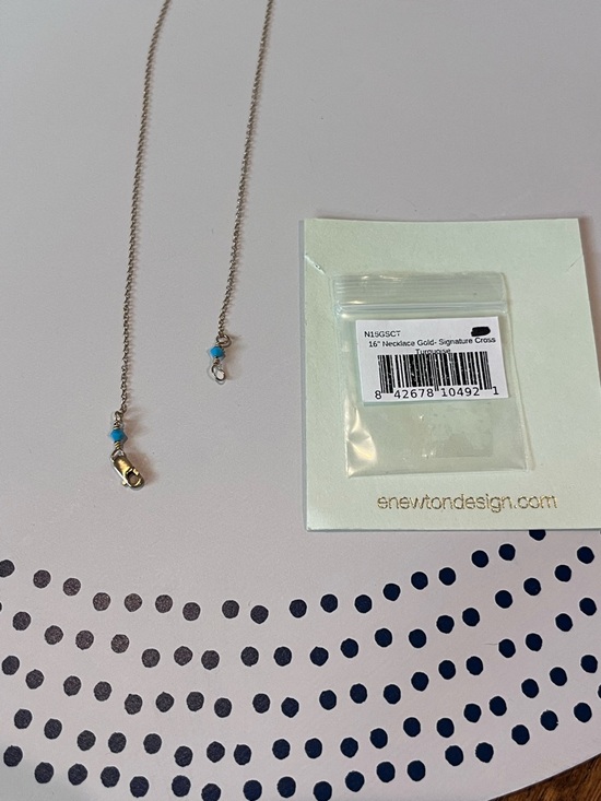 enewton 16” Gold Signature Cross Turquoise Necklace - Picture 3 of 3